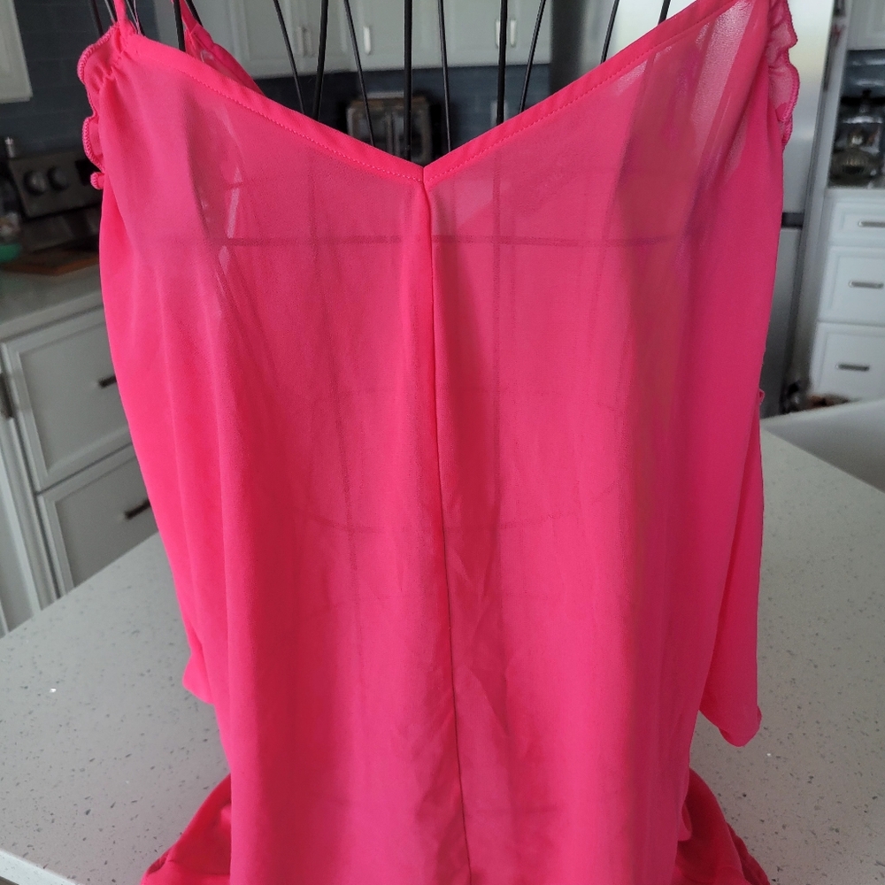 Vibrant Pink Sheer Cover-Up